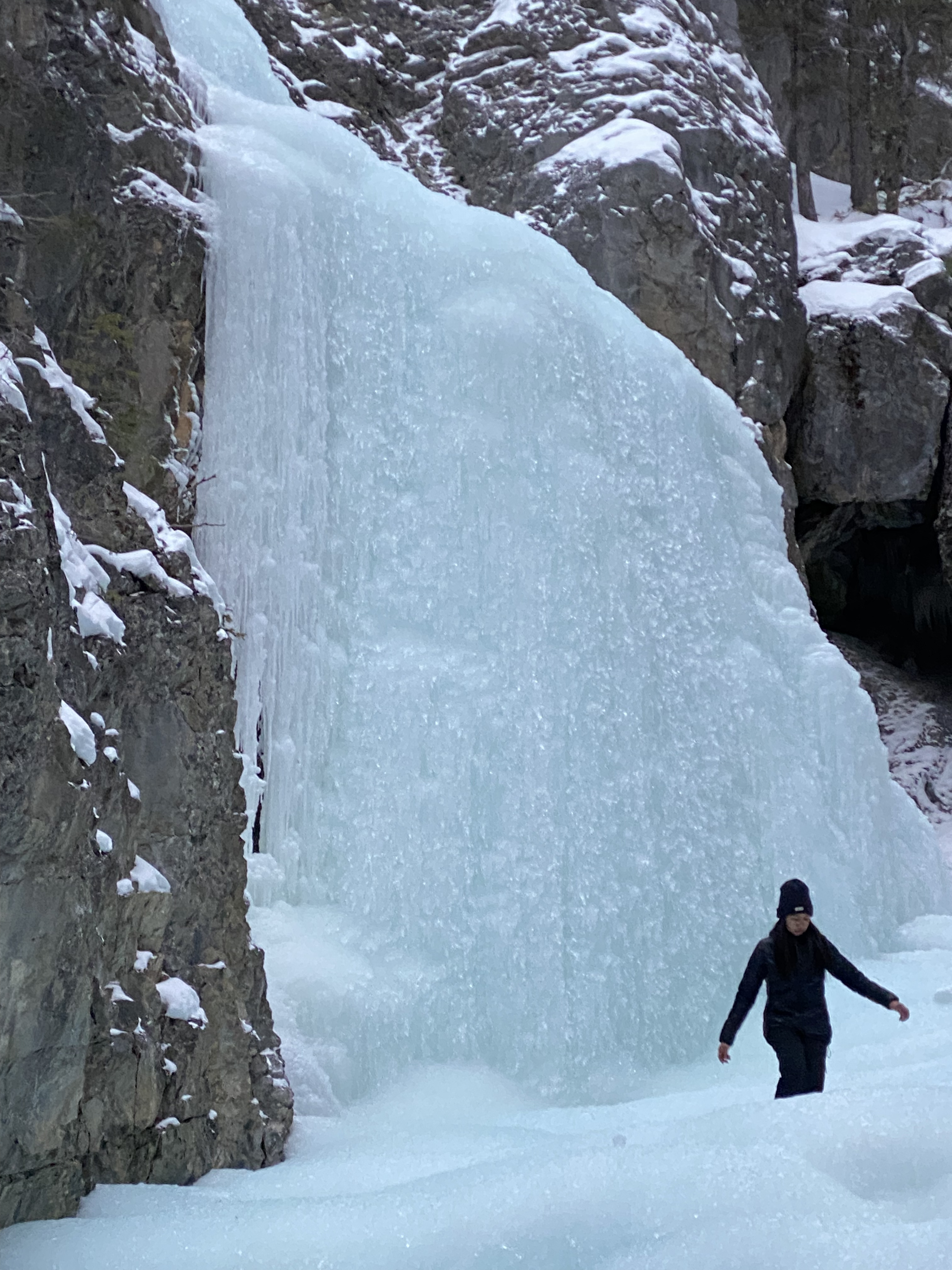 Sarah walking by the ice
