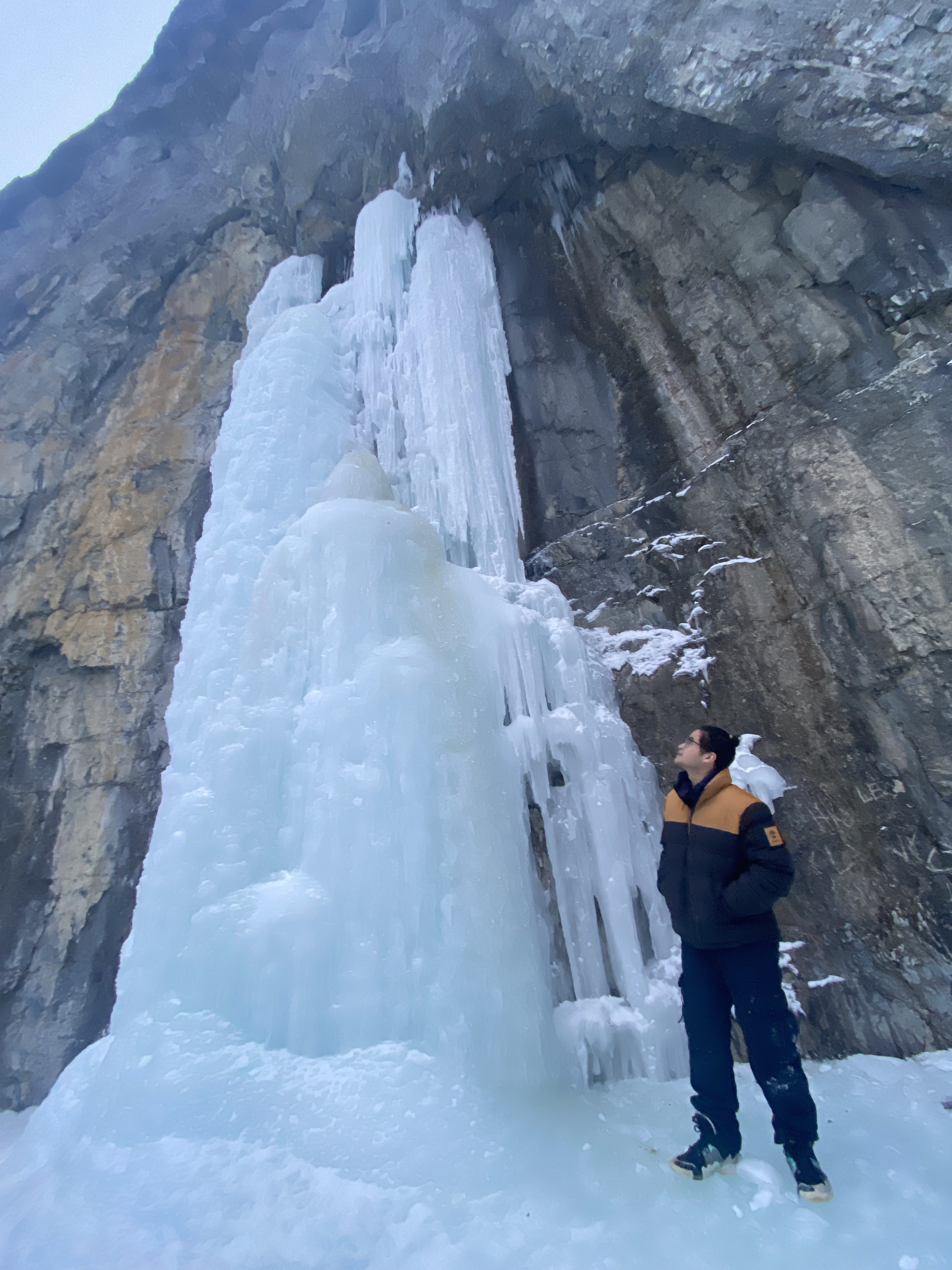 Looking up at the same waterfall