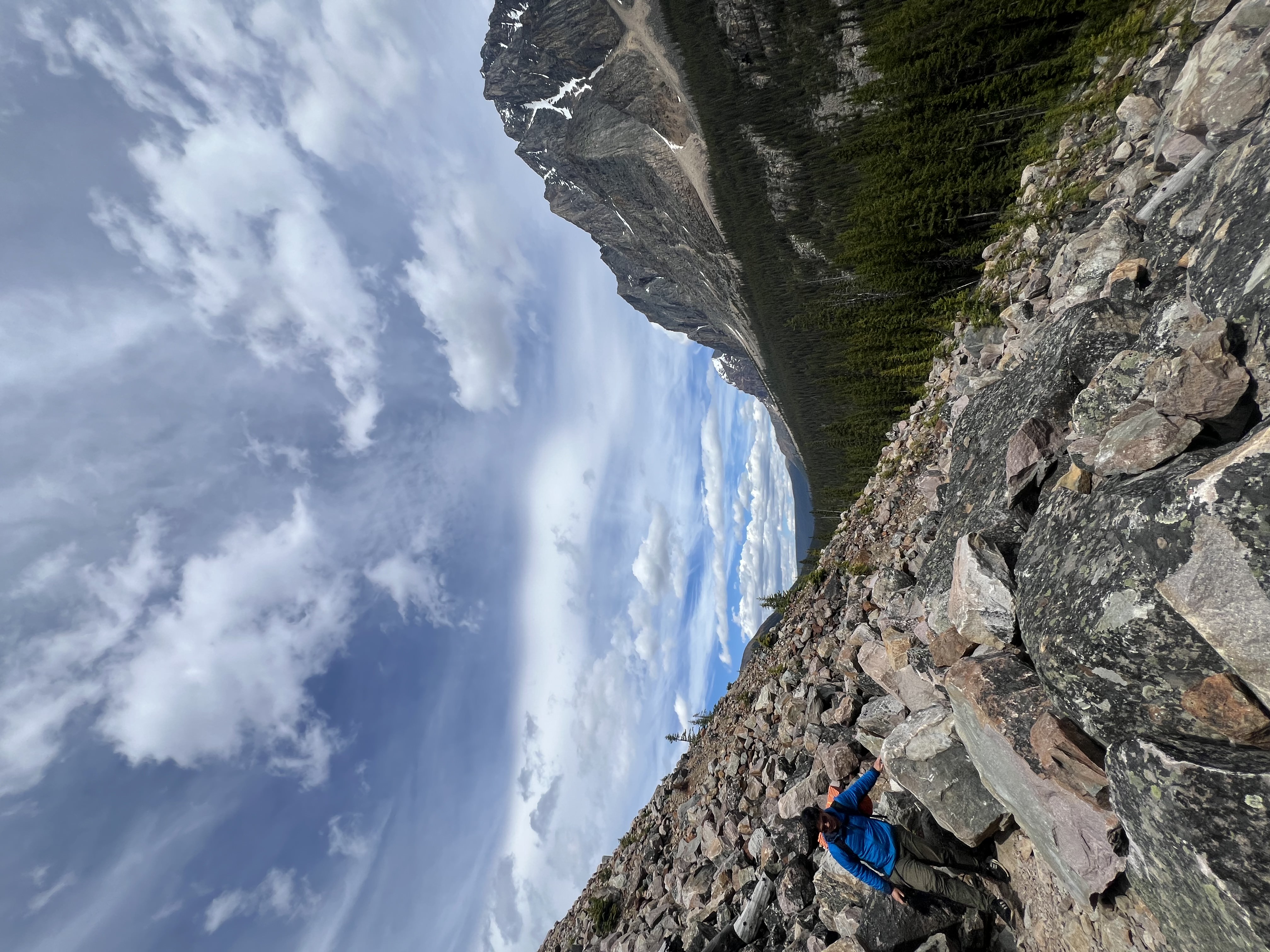 Mountain hike trail and landscape