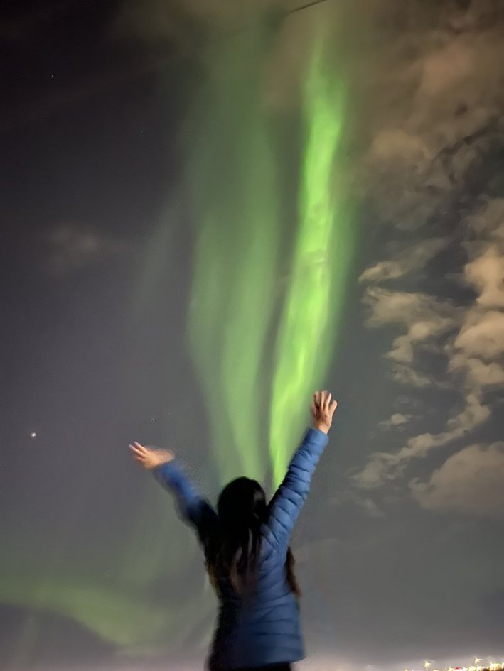 Reaching up to the aurora