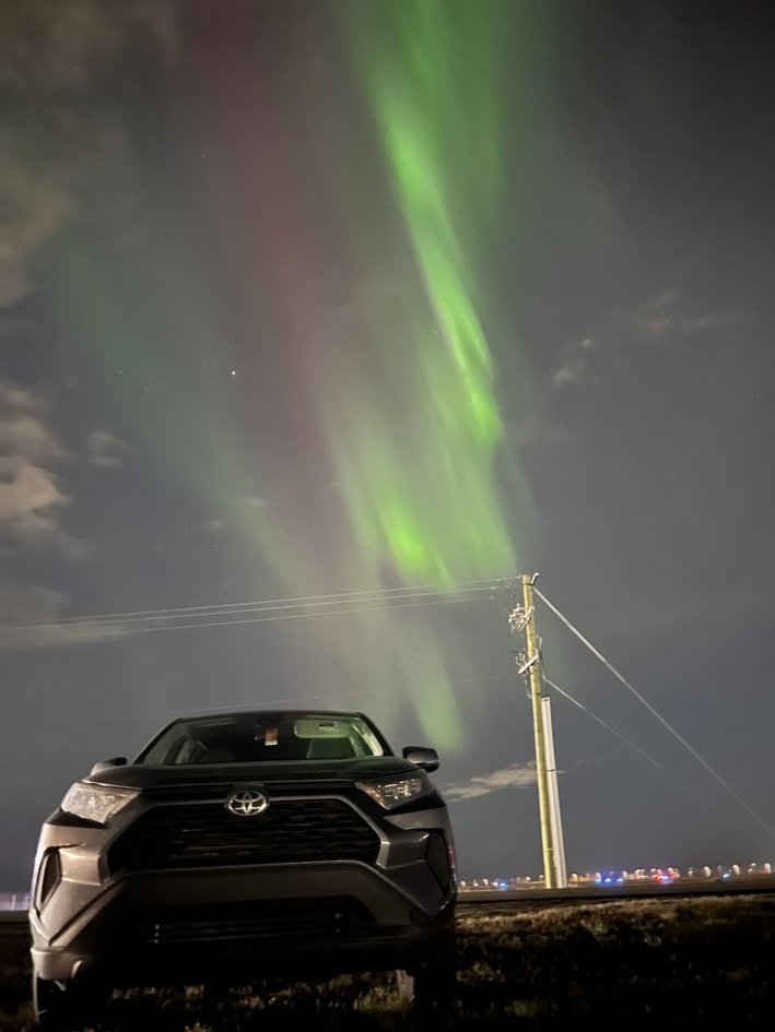 Aurora over a RAV4