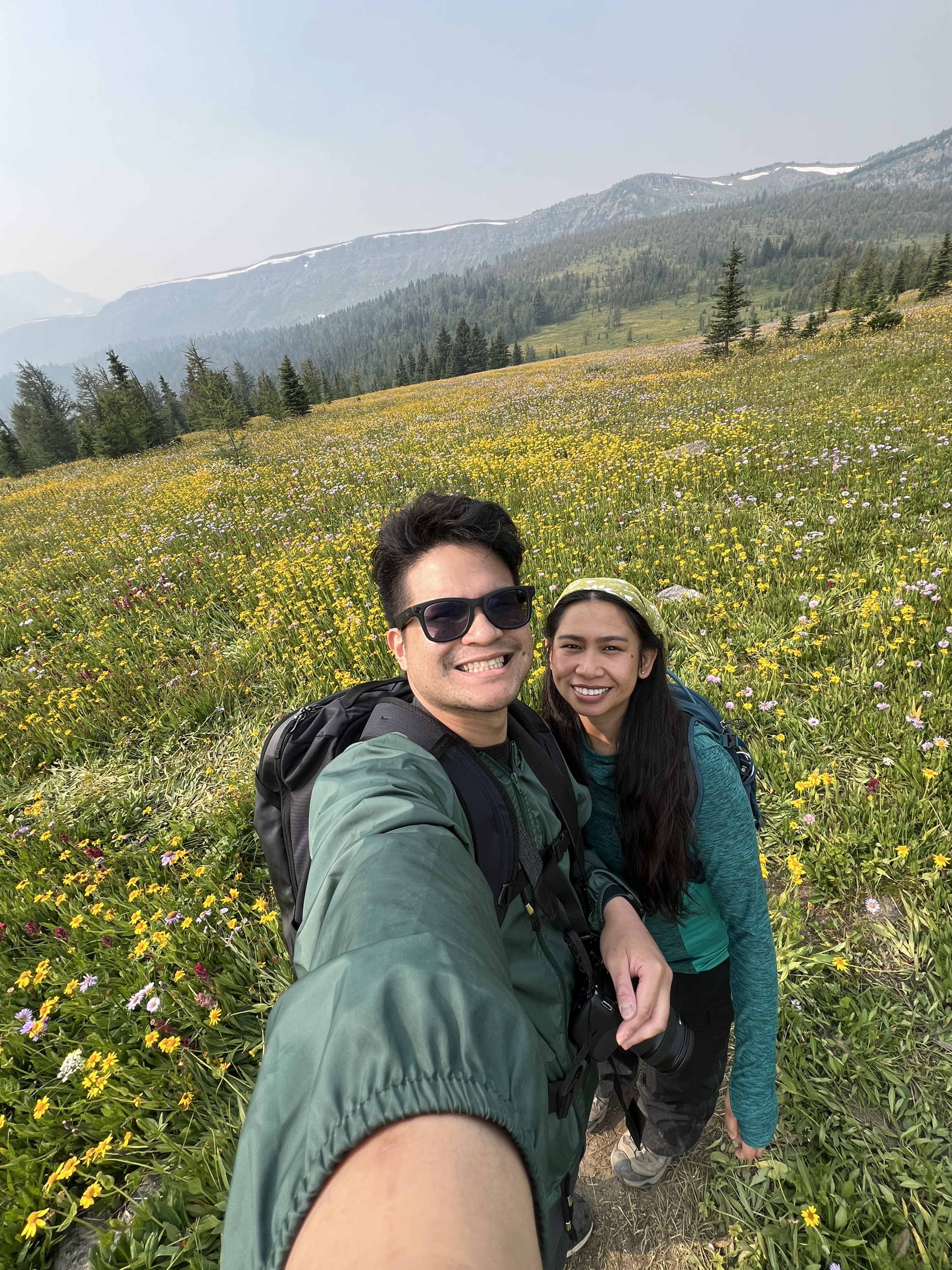 Selfie together in the flowers